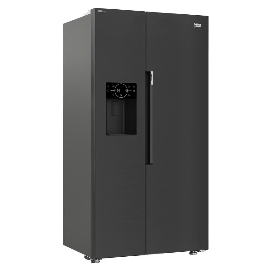Beko Freestanding 60 / 40 Black American Fridge Freezer OpenFullyStocked