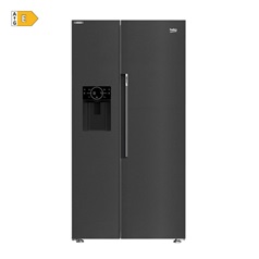 Beko Freestanding 60 / 40 Black American Fridge Freezer Dispenser