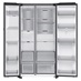 Samsung RS90F66BEFEU Freestanding 6535 Black American Fridge Freezer Open Empty