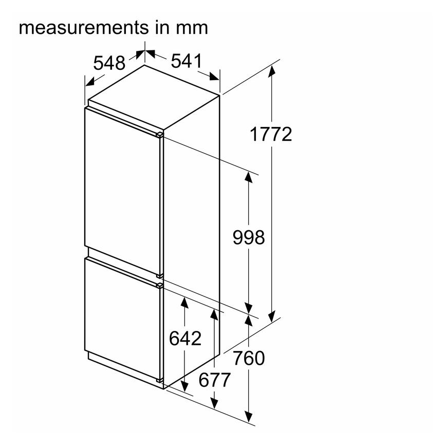 Neff 60/40 White Fridge Freeze Sketch