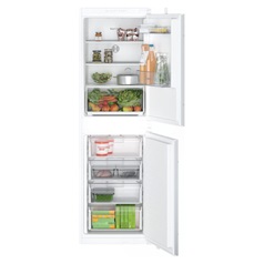 Bosch Series 2 KIN85NSE0G Built In 50/50 White Fridge Freezer Door Open