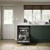 Lamona Black Dishwasher in Hockley Fir Green Kitchen Door Open