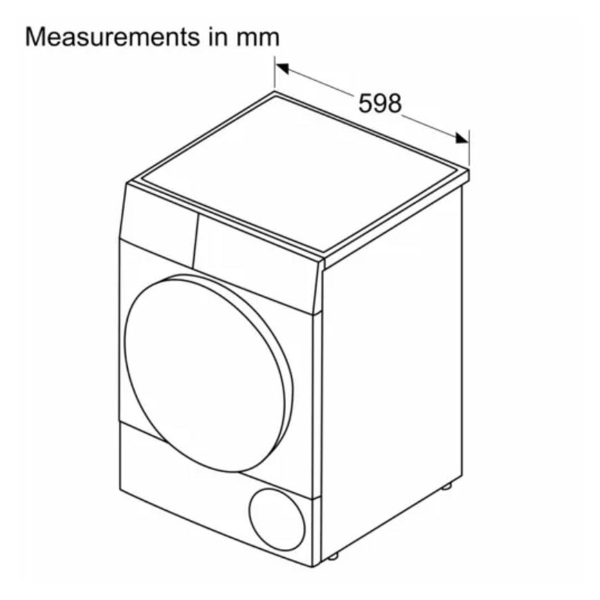 Freestanding 9kg Heat Pump Tumble Dryer Sketch