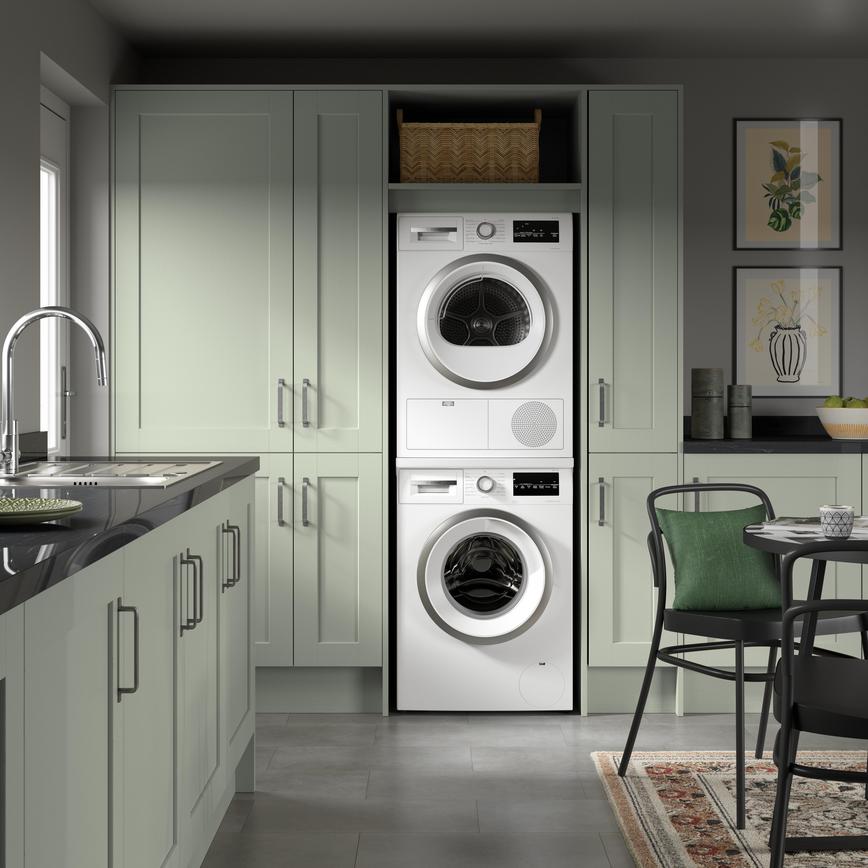 Bosh 9kg Freestanding Washing Machine Bosch 9kg FS Heat Pump Tumble Dryer Halesworth Sage Green Kitchen