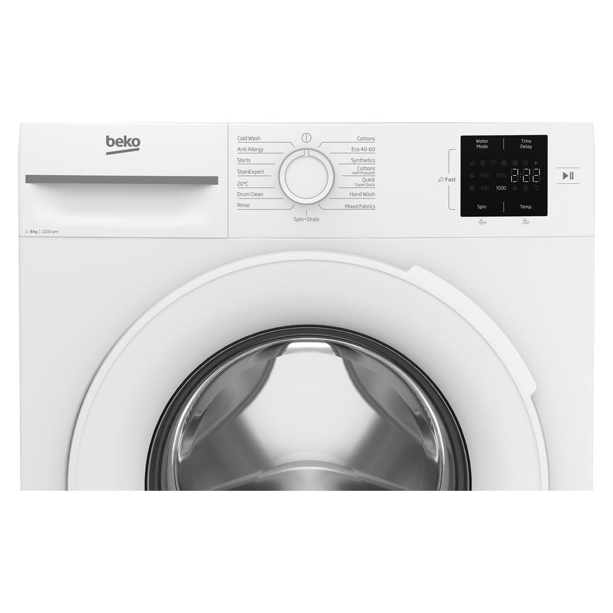 Beko B100 BM1WT3821W Freestanding 8kg 1200rpm White Washing Machine Control Panel