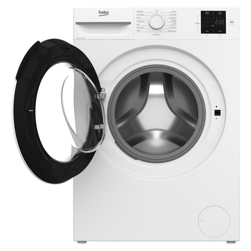 Beko B100 BM1WT3821W Freestanding 8kg 1200rpm White Washing Machine Door Open