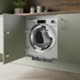 Integrated 6kg Heat Pump Tumble Dryer with Oake and Gray Herringbone Frosted Oak Luxury Rigid Vinyl Flooring