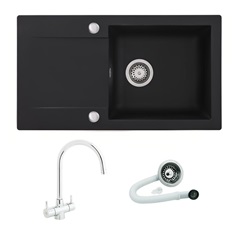 Blk Cmpt Comp Sgle Bowl & Rienza Chr Tap