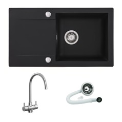 Blk Cmpt Comp Sgle Bowl & Rienza BN Tap