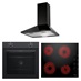 Lamona Black Fan Oven, Lamona 4 Zone Ceramic Hob, Lamona Black 60cm Chimney Cooker Hood