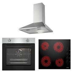 Lamona Fan Oven, 4 Zone Ceramic Hob, 60cm Chimney Cooker Hood