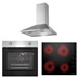 Lamona Fan Oven, 4 Zone Ceramic Hob, 60cm Chimney Cooker Hood
