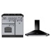 Rangemaster 90cm Dual Fuel Range Cooker and Black Cooker Hood Package