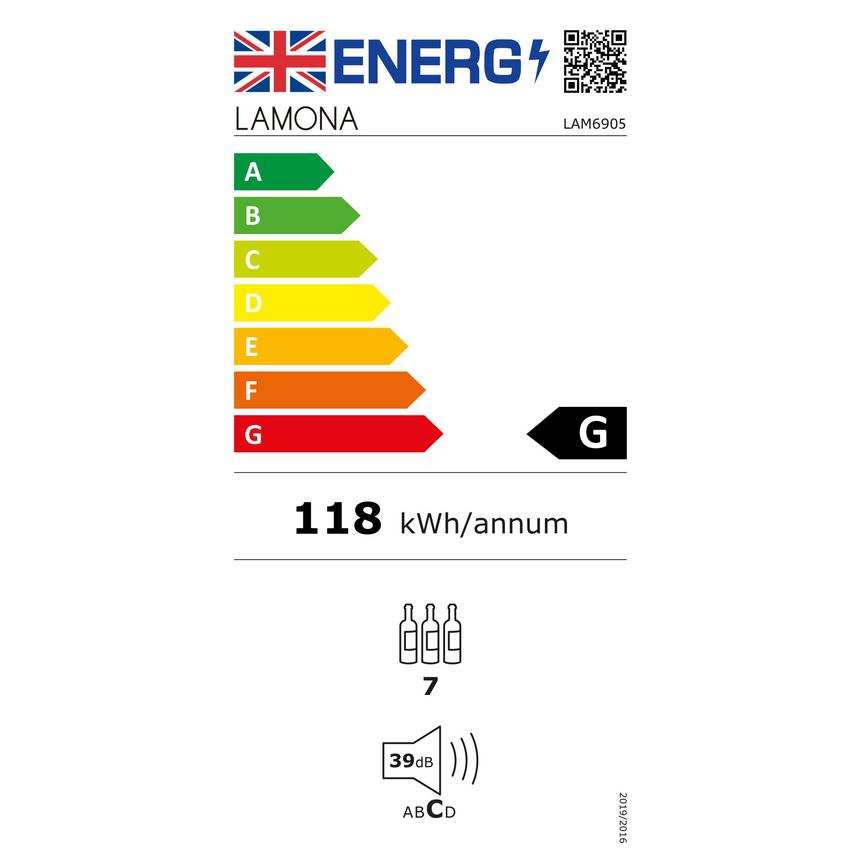 UK Energy Label LAM6905 Lamona 15cm Wine Cooler
