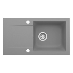 Single Bowl Reversible Inset Composite Grey Compact Kitchen Sink