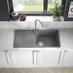 Franke Urban Granite Sgl Bowl Grey Sink Kynance Brushed inHalesworth White Kitchen