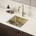 Compact Brushed Brass Sink Hockley Textures Dark Oak
