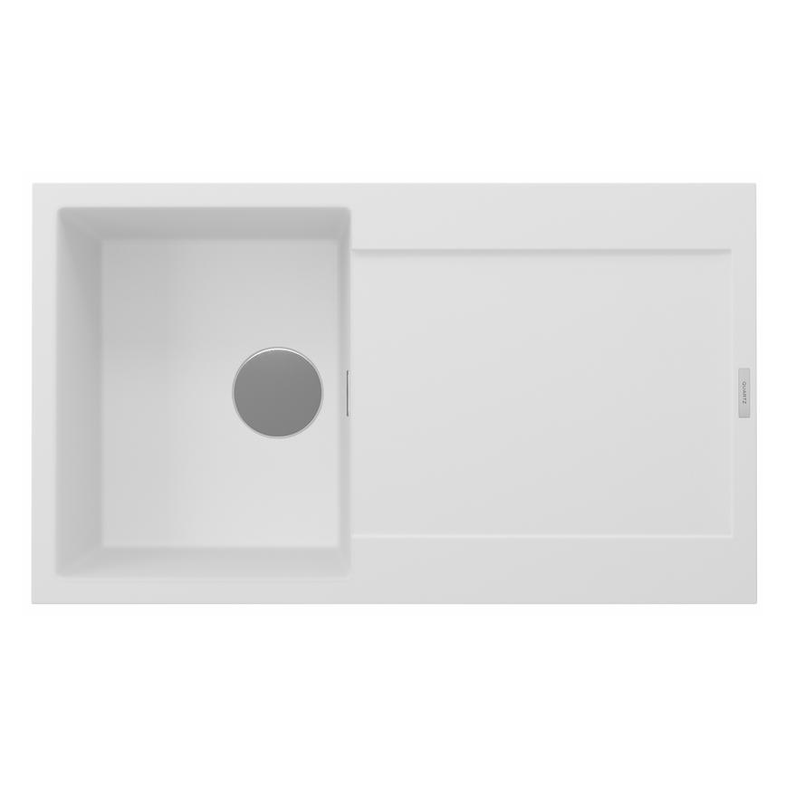 Chasewater Single Bowl Reversible Inset Granite Composite White Compact Kitchen Sink