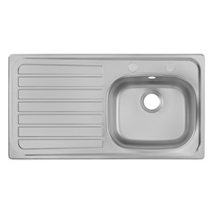 Rangemaster Stainless Steel Standard 2 Tap Single Bowl Sink Without WasteWAS1000