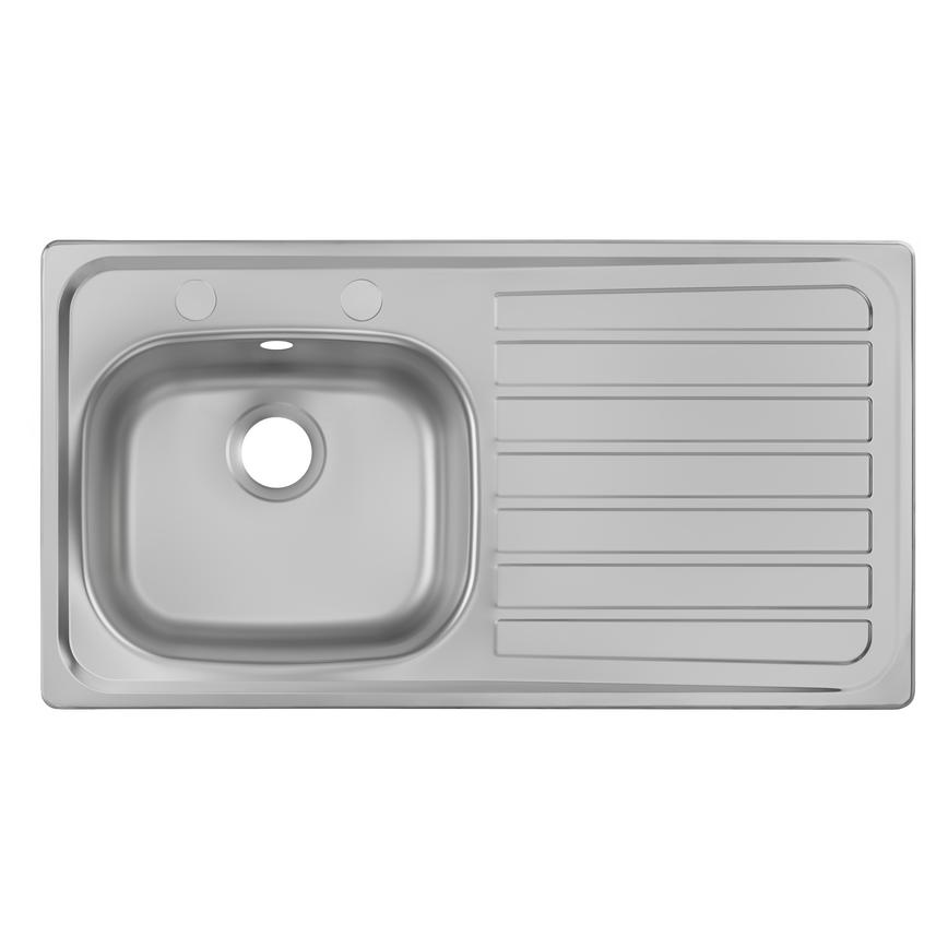 Rangemaster Stainless Steel Standard 2 Tap Single Bowl Sink Without Waste