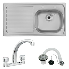 2 Tap Hole Snk LH & Wste & Chr Deck Mxr