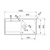 Franke Maris Single Bowl Left Hand Inset Stainless Steel Kitchen Sink Line Drawing