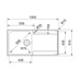 Franke Maris Single Bowl Right Hand Inset Stainless Steel Kitchen Sink Line Drawing