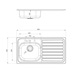 Single Bowl Right Hand Inset Stainless Steel Kitchen Sink Line Drawing