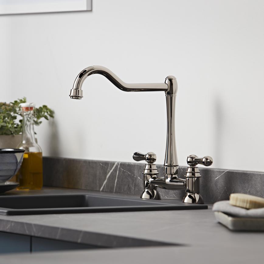 Polished Nickel J Spout Bridge Tap