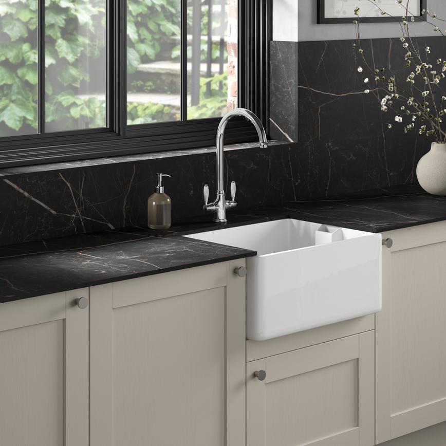 Victorian Dual Lever Polished ChromeTap Halesworth Pebble