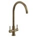 Radstone Brushed Brass Swan Neck Dual Lever Tap