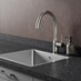 Nobili Mania Brushed Nickel Swan Neck Kitchen Tap