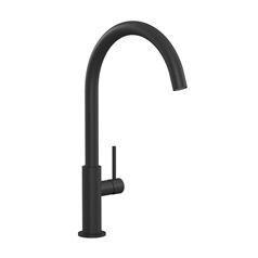 Radstone Matt Black Swan Neck Single Lever Mixer Tap