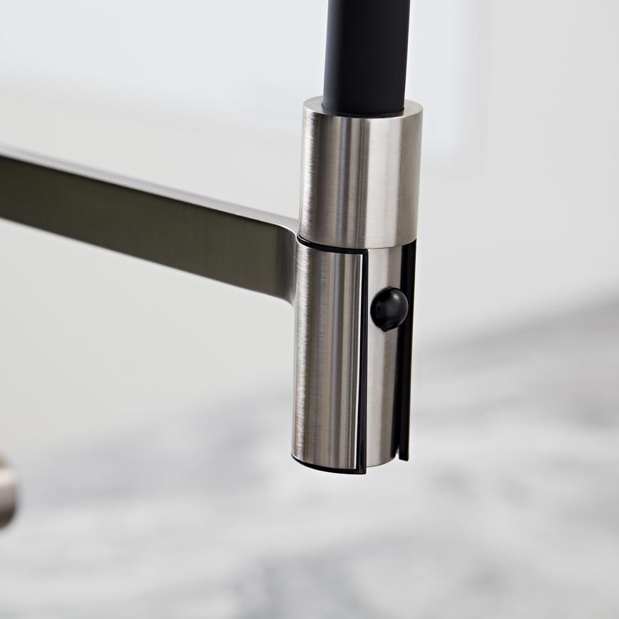 Blackwater Brushed Nickel Swan Neck Pull Out Tap Spout