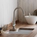 Lamona Brushed Steel Effect Adra swan neck monobloc tap