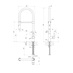 Calcinara Chrome Pull Out Tap Line Drawing