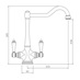 Bowden Nickel Mixer Tap Line Drawing