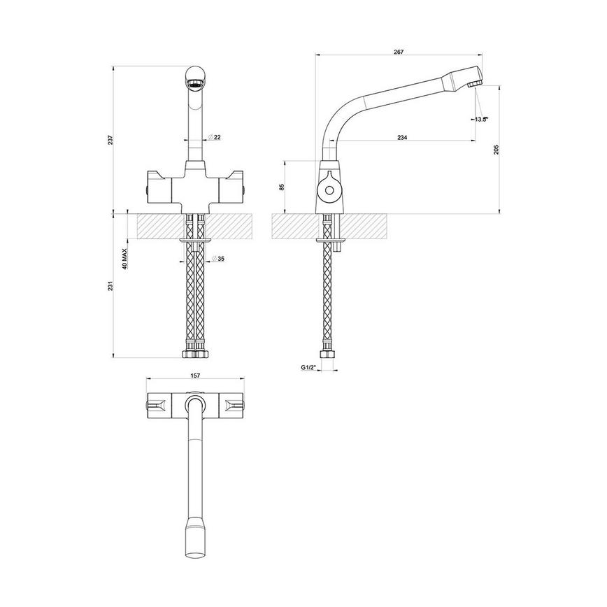 Hi-Tech Chrome Mixer Tap