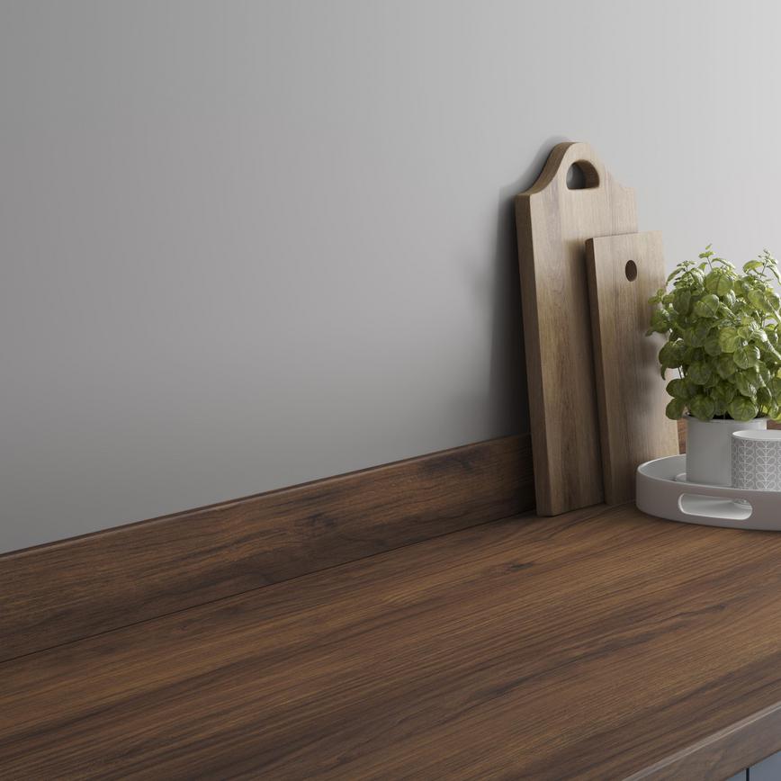 Howdens 3m x 19mm Square Edge Contemporary Walnut Laminate Upstand