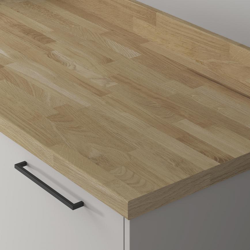 Howdens 3m x 38mm Bullnose Natural Oak Block Laminate Worktop