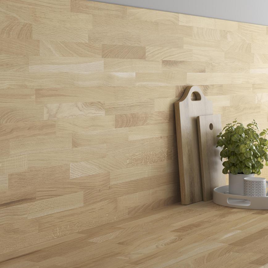 Howdens 3m x 600mm Matt Natural Oak Block Laminate Backboard