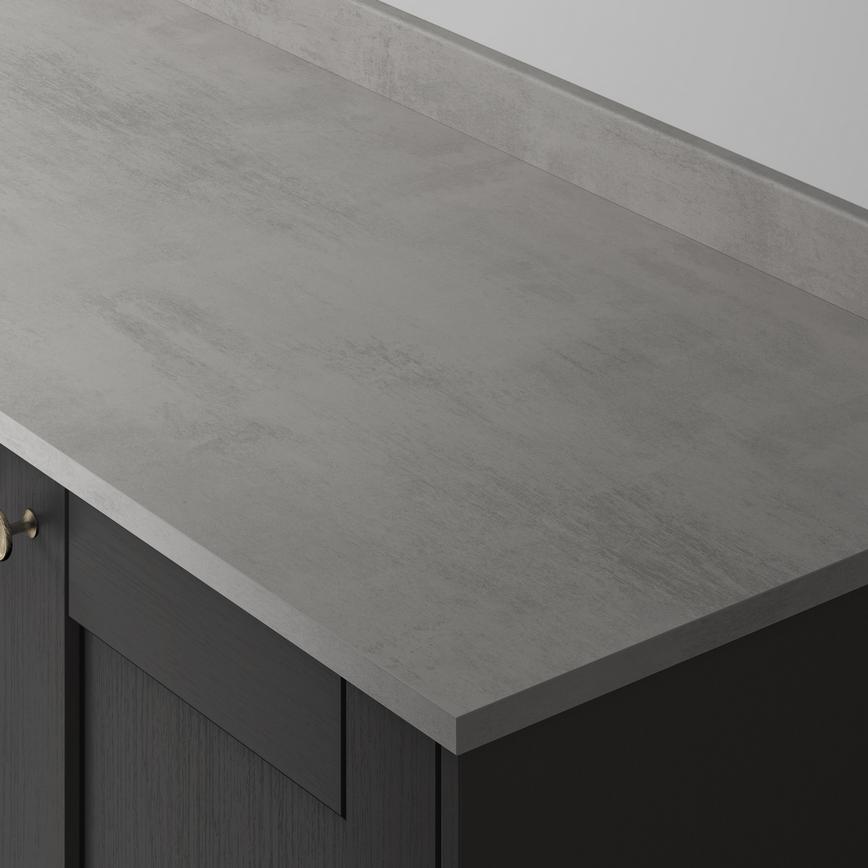 Silver Grey Concrete Effect Sq Edge Bullnose Upstand