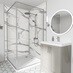 Howdens Marble Veneto MDF Shower Panel Shower