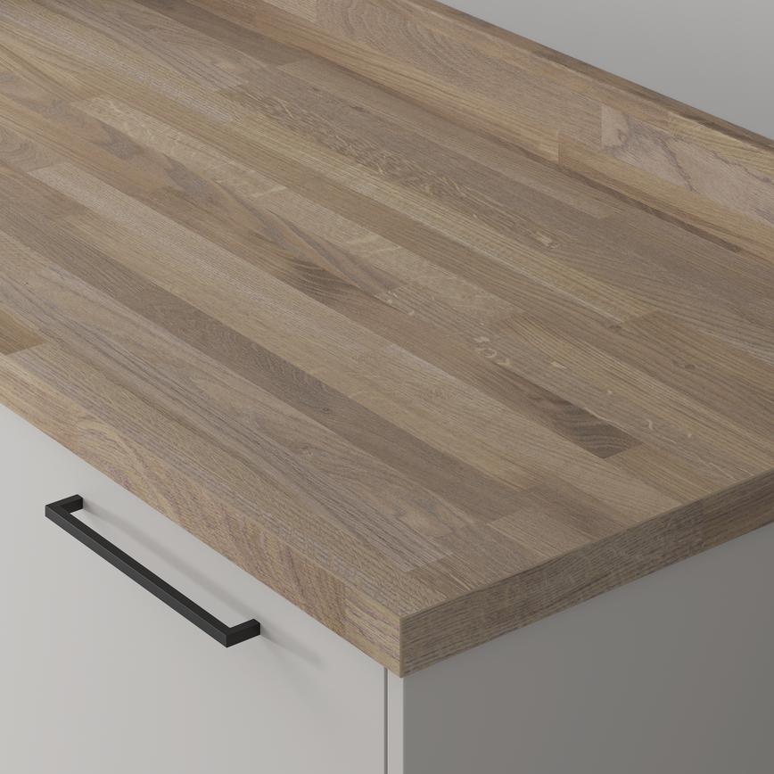 Authentic Oak Block Effect Square Edged Worktop and Upstand