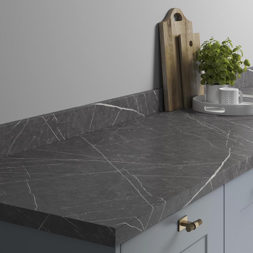 Grey Marble Laminate Worktop Angled View