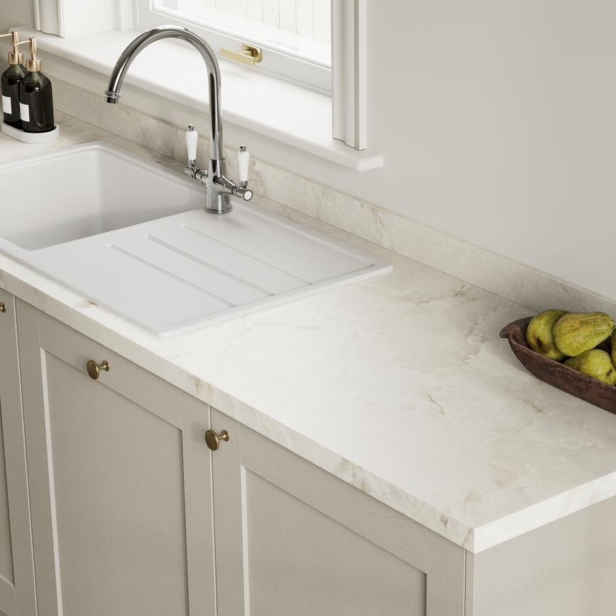 Howdens 3m x 38mm Square Edge Nimbus Marble Laminate Worktop