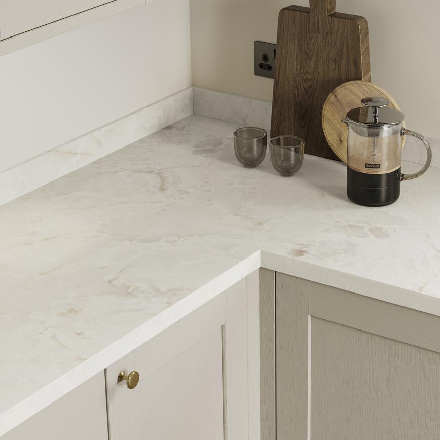 Howdens 3m x 38mm Square Edge Nimbus Marble Laminate Worktop