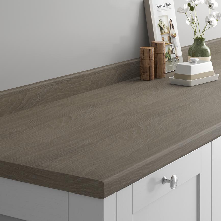Howdens Bullnose Textured Grey Oak Effect Laminate Worktop