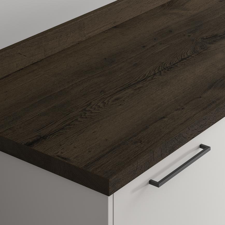 Dark Aged Oak Laminate Worktop with Upstand