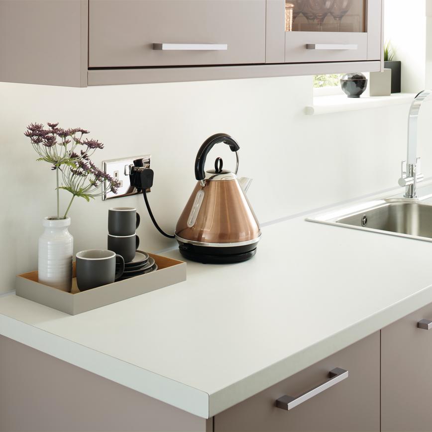 White worktop and backboard